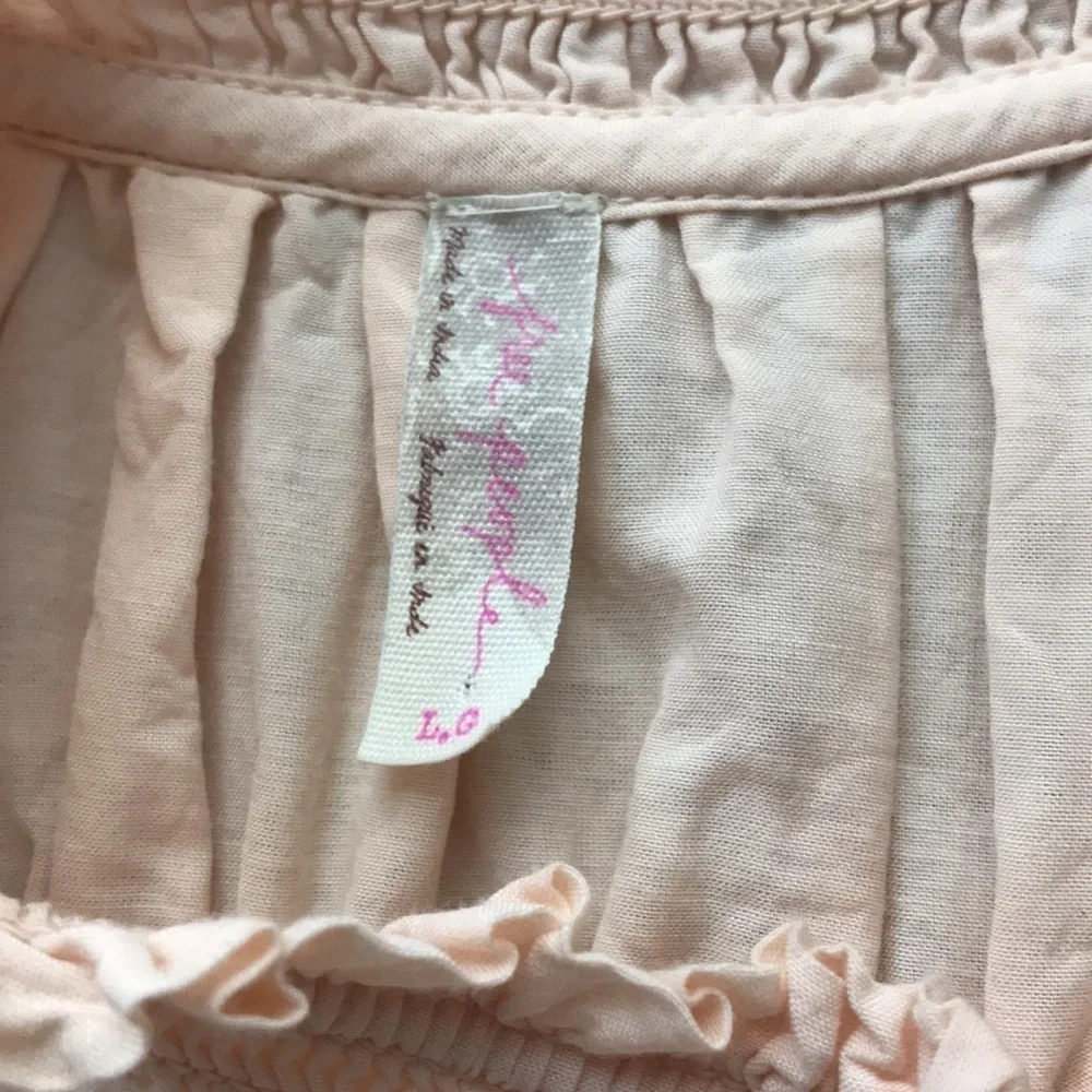 FREE PEOPLE Light Pink Button Down Blouse Size Large